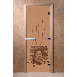 Дверь для сауны DoorWood "Банька" 190*70 (бронза матовая)