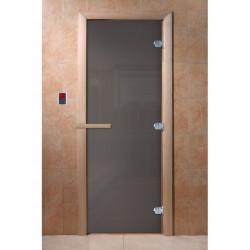 Дверь для сауны DoorWood "Сумерки" 190*70 (графит, листв)
