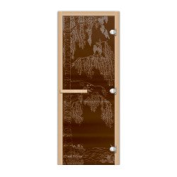 Дверь 1835х620 (1,9х0,7) стекло Березка бронза 8мм