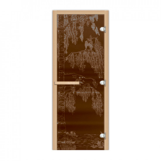Дверь 1835х620 (1,9х0,7) стекло Березка бронза 8мм купить в Магия Огня